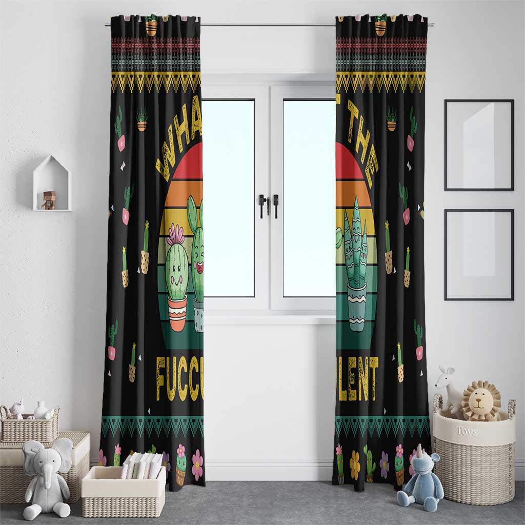 Cacuts Christmas Window Curtain Cactus What the Fucculent - Wonder Print Shop