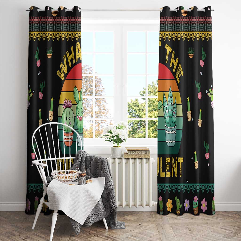 Cacuts Christmas Window Curtain Cactus What the Fucculent - Wonder Print Shop