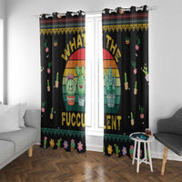 Cacuts Christmas Window Curtain Cactus What the Fucculent - Wonder Print Shop