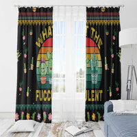 Cacuts Christmas Window Curtain Cactus What the Fucculent - Wonder Print Shop