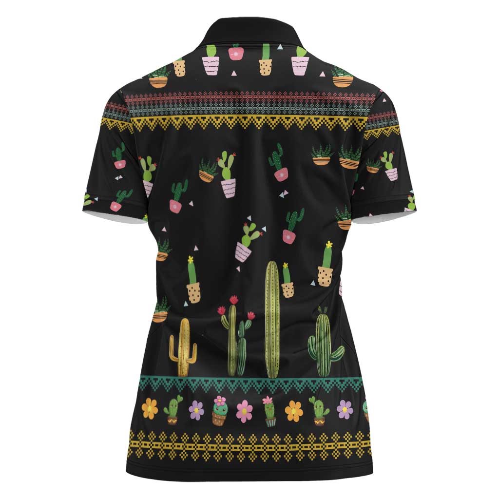 Cacuts Christmas Women Polo Shirt Cactus What the Fucculent - Wonder Print Shop