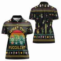 Cacuts Christmas Women Polo Shirt Cactus What the Fucculent - Wonder Print Shop