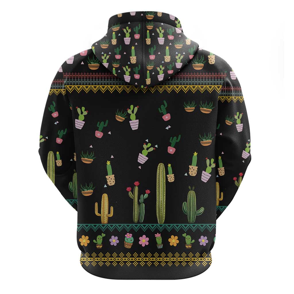 Cacuts Christmas Zip Hoodie Cactus What the Fucculent - Wonder Print Shop