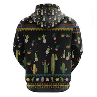 Cacuts Christmas Zip Hoodie Cactus What the Fucculent - Wonder Print Shop