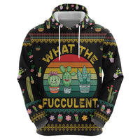Cacuts Christmas Zip Hoodie Cactus What the Fucculent - Wonder Print Shop