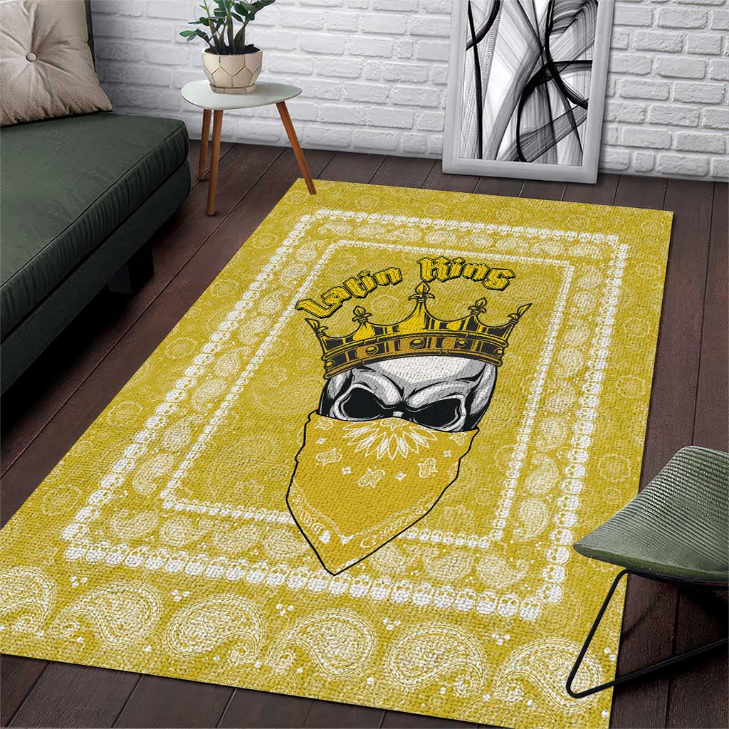 Latin King Area Rug Paisley Pattern Yellow - Wonder Print Shop