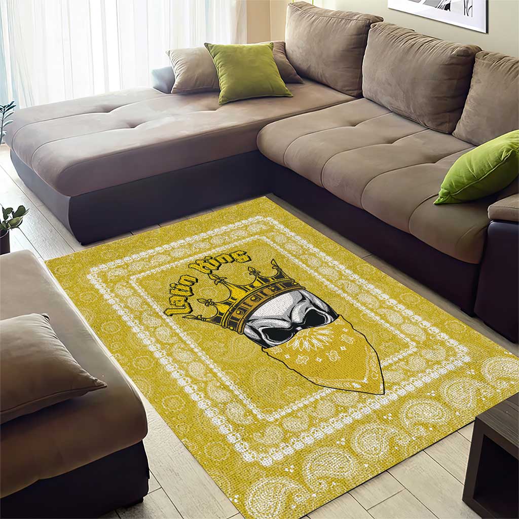 Latin King Area Rug Paisley Pattern Yellow - Wonder Print Shop