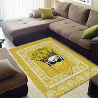 Latin King Area Rug Paisley Pattern Yellow - Wonder Print Shop