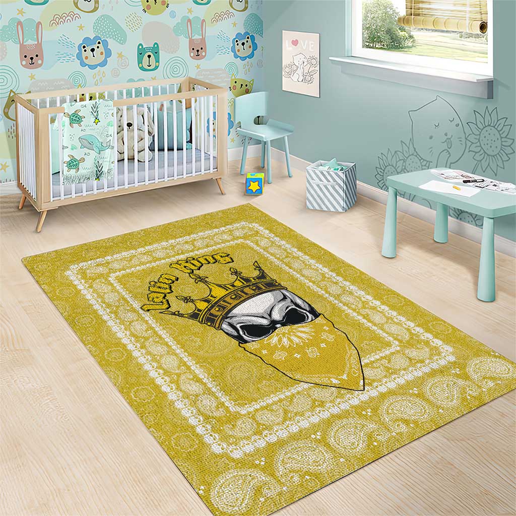Latin King Area Rug Paisley Pattern Yellow - Wonder Print Shop