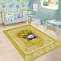 Latin King Area Rug Paisley Pattern Yellow - Wonder Print Shop