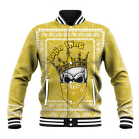 Latin King Baseball Jacket Paisley Pattern Yellow - Wonder Print Shop