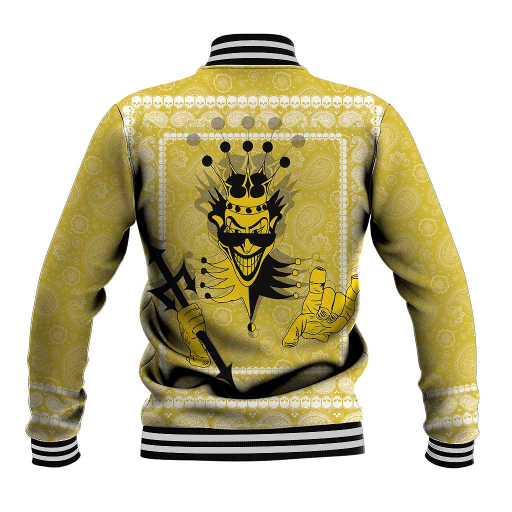 Latin King Baseball Jacket Paisley Pattern Yellow - Wonder Print Shop