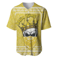 Latin King Baseball Jersey Paisley Pattern Yellow - Wonder Print Shop