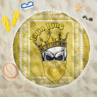 Latin King Beach Blanket Paisley Pattern Yellow - Wonder Print Shop