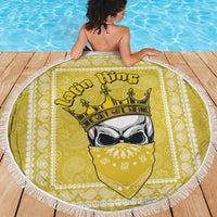Latin King Beach Blanket Paisley Pattern Yellow - Wonder Print Shop
