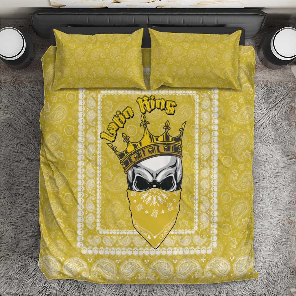 Latin King Bedding Set Paisley Pattern Yellow - Wonder Print Shop