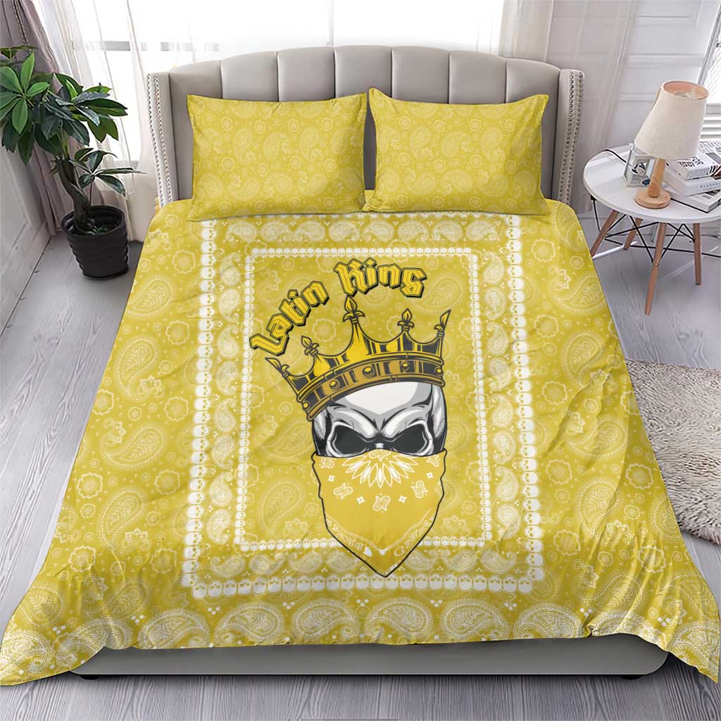 Latin King Bedding Set Paisley Pattern Yellow - Wonder Print Shop