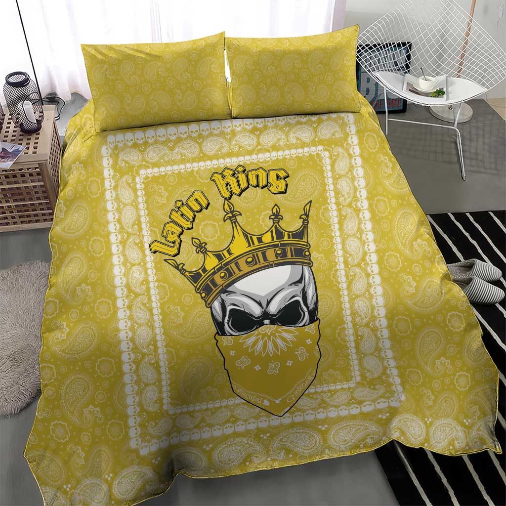 Latin King Bedding Set Paisley Pattern Yellow - Wonder Print Shop