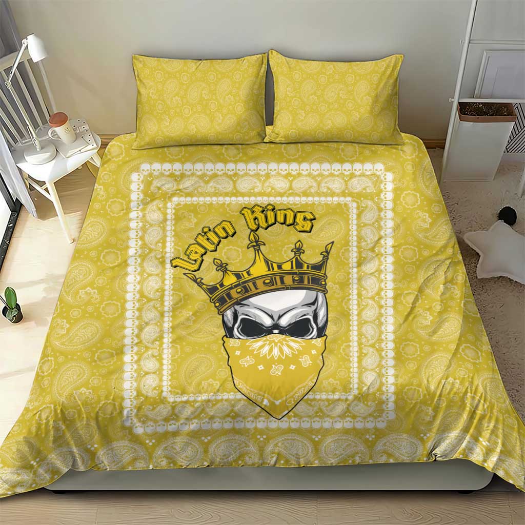 Latin King Bedding Set Paisley Pattern Yellow - Wonder Print Shop