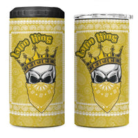 Latin King 4 in 1 Can Cooler Tumbler Paisley Pattern Yellow - Wonder Print Shop