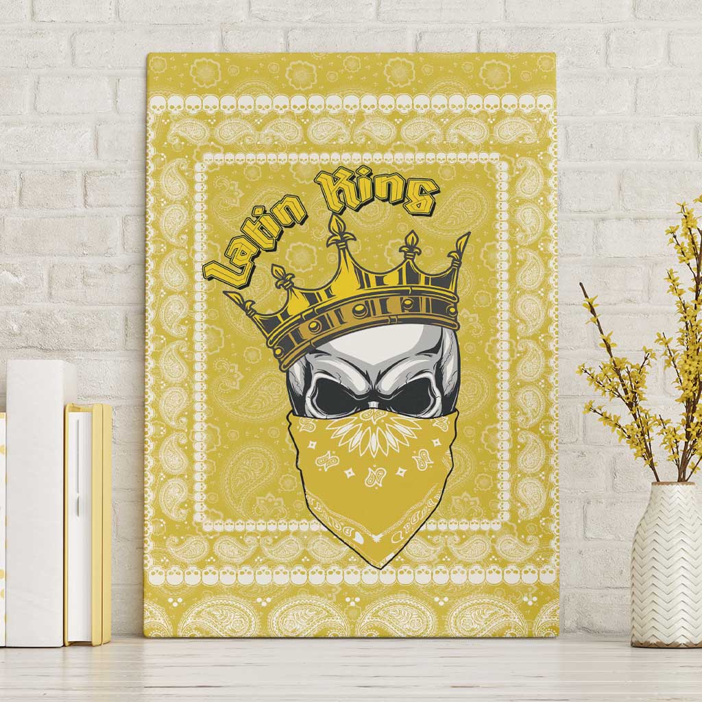Latin King Canvas Wall Art Paisley Pattern Yellow - Wonder Print Shop