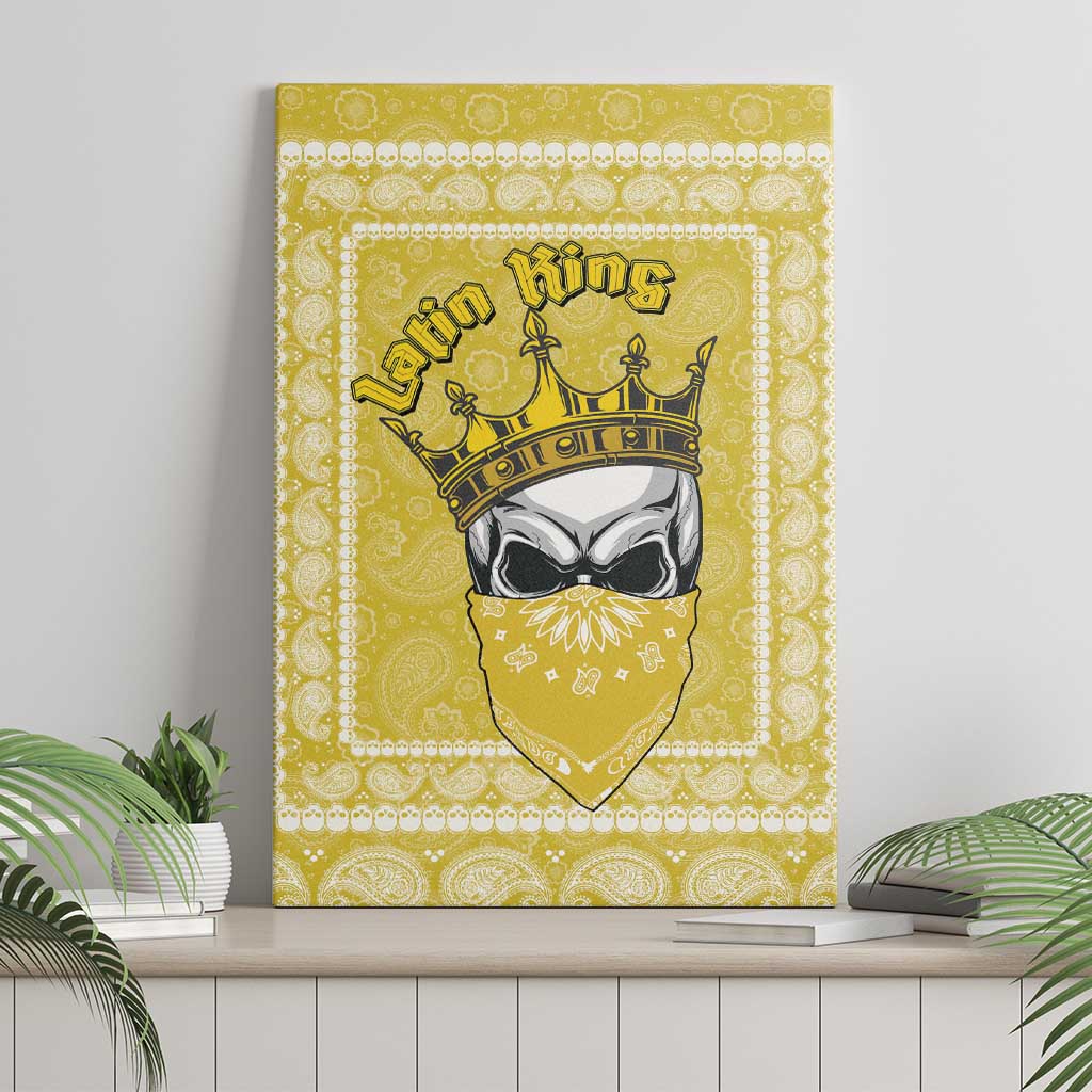 Latin King Canvas Wall Art Paisley Pattern Yellow - Wonder Print Shop
