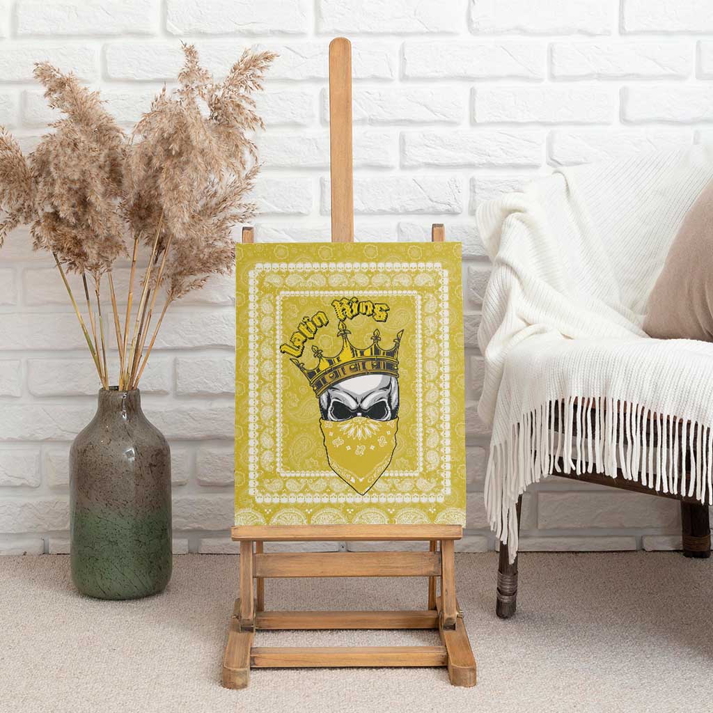 Latin King Canvas Wall Art Paisley Pattern Yellow - Wonder Print Shop