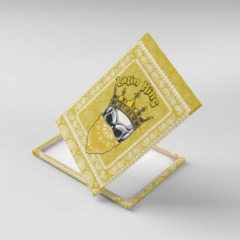 Latin King Canvas Wall Art Paisley Pattern Yellow - Wonder Print Shop