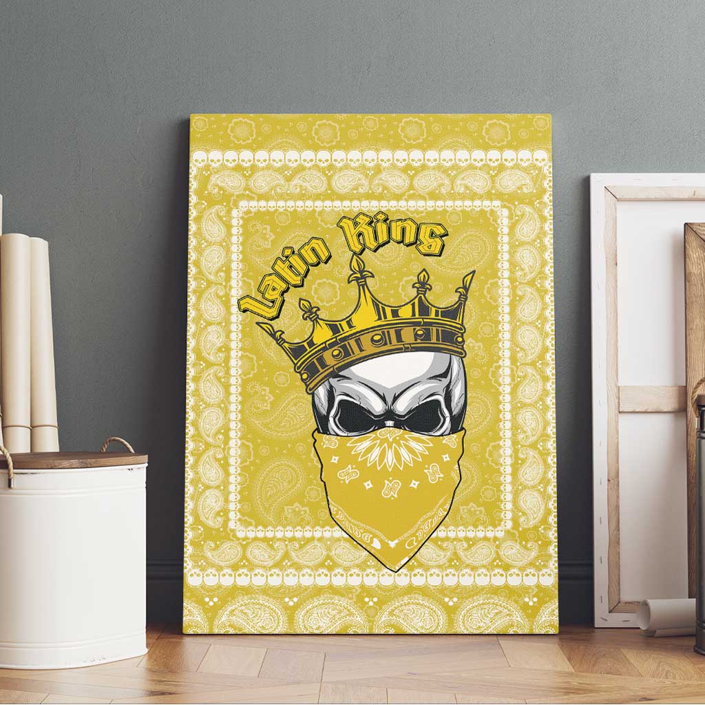 Latin King Canvas Wall Art Paisley Pattern Yellow - Wonder Print Shop