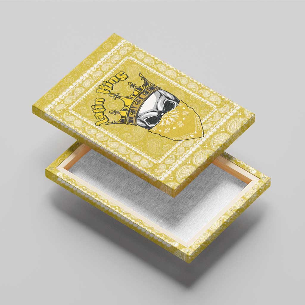 Latin King Canvas Wall Art Paisley Pattern Yellow - Wonder Print Shop