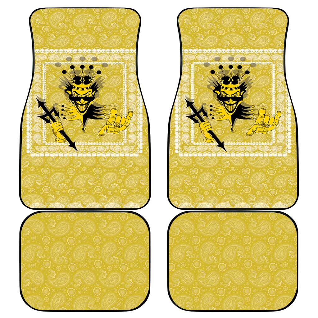 Latin King Car Mats Paisley Pattern Yellow - Wonder Print Shop