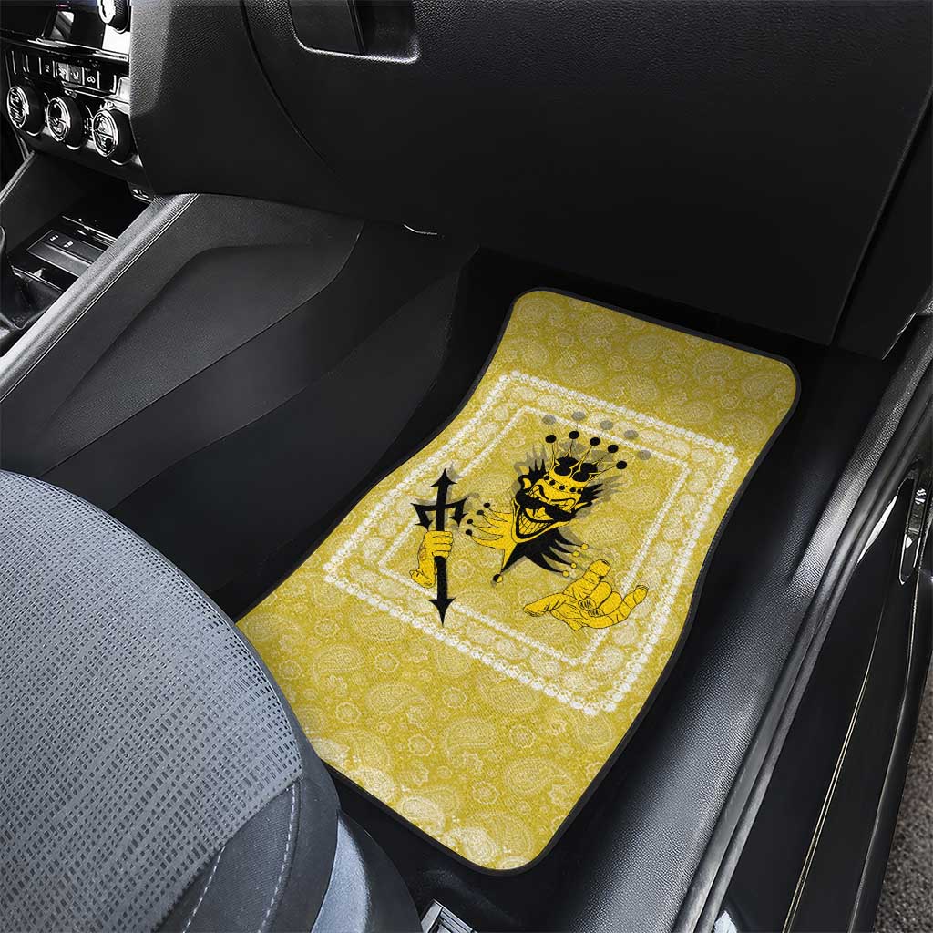 Latin King Car Mats Paisley Pattern Yellow - Wonder Print Shop