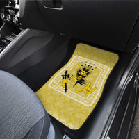 Latin King Car Mats Paisley Pattern Yellow - Wonder Print Shop