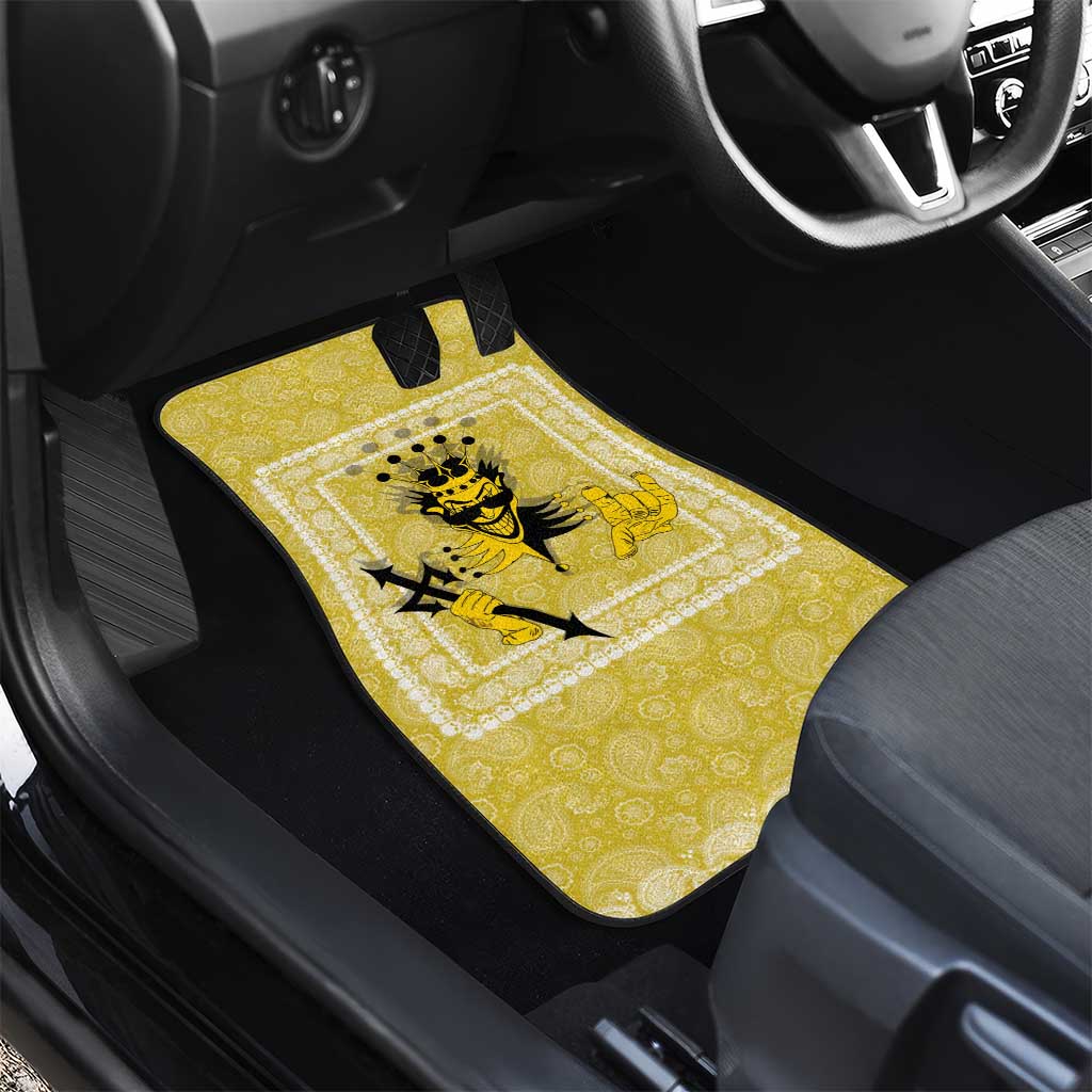 Latin King Car Mats Paisley Pattern Yellow - Wonder Print Shop