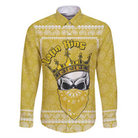 Latin King Family Matching Long Sleeve Bodycon Dress and Hawaiian Shirt Paisley Pattern Yellow - Wonder Print Shop