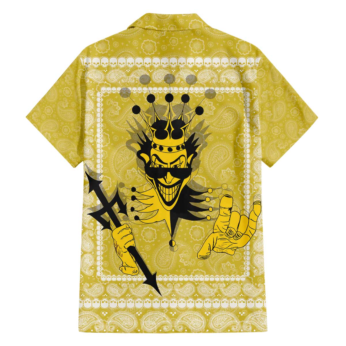 Latin King Family Matching Off The Shoulder Long Sleeve Dress and Hawaiian Shirt Paisley Pattern Yellow - Wonder Print Shop