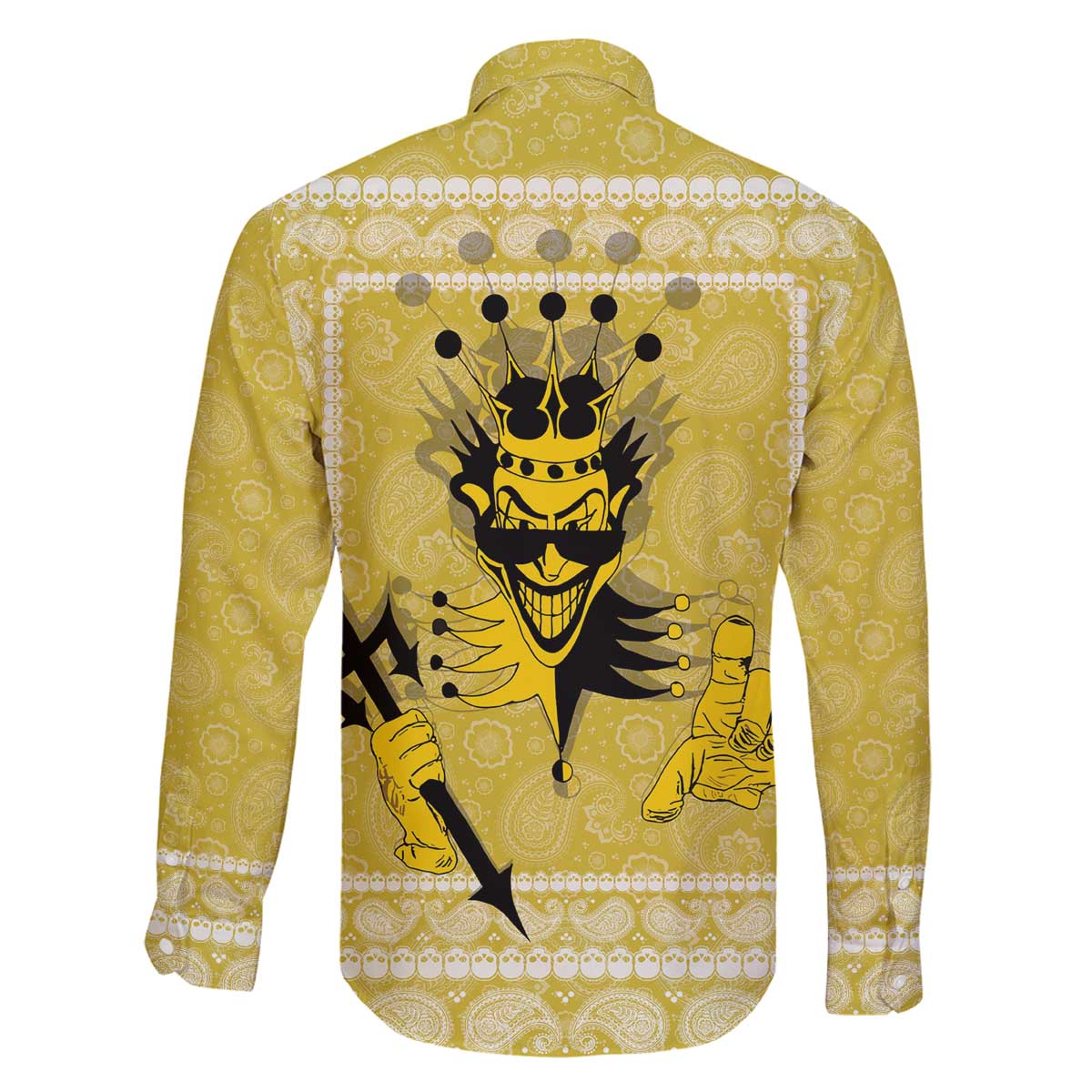 Latin King Family Matching Off The Shoulder Long Sleeve Dress and Hawaiian Shirt Paisley Pattern Yellow - Wonder Print Shop