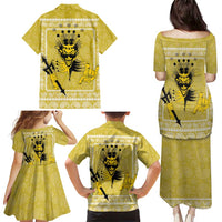 Latin King Family Matching Puletasi and Hawaiian Shirt Paisley Pattern Yellow - Wonder Print Shop