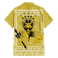 Latin King Family Matching Short Sleeve Bodycon Dress and Hawaiian Shirt Paisley Pattern Yellow - Wonder Print Shop