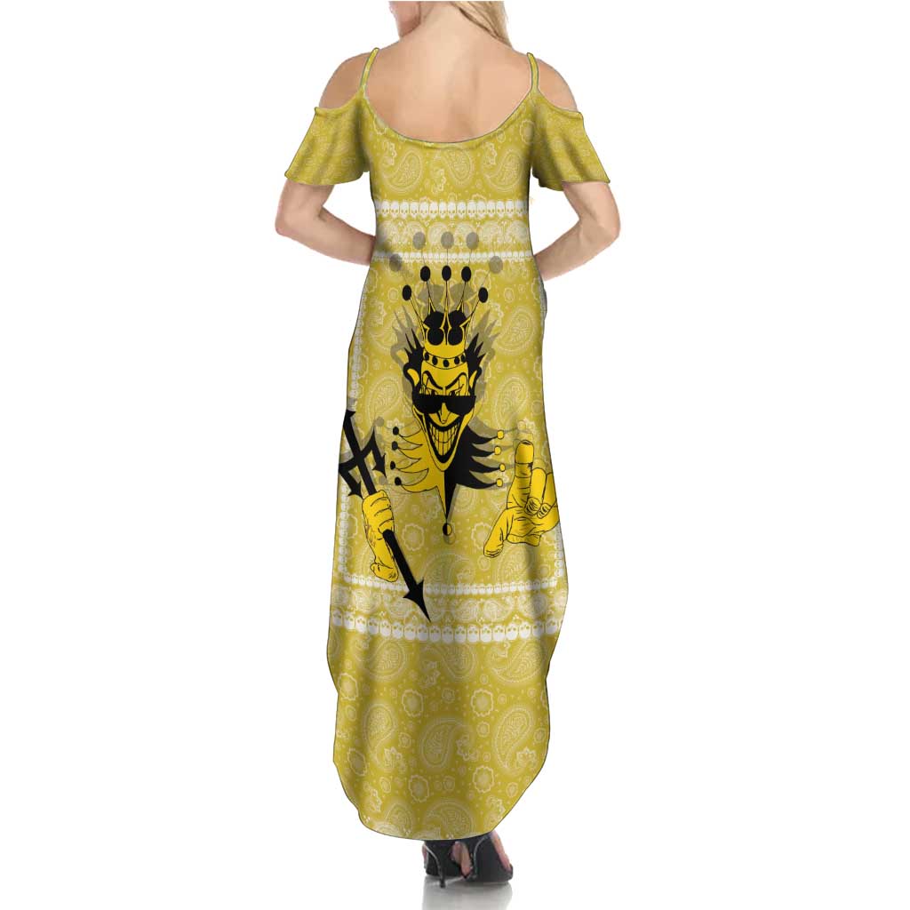 Latin King Family Matching Summer Maxi Dress and Hawaiian Shirt Paisley Pattern Yellow - Wonder Print Shop