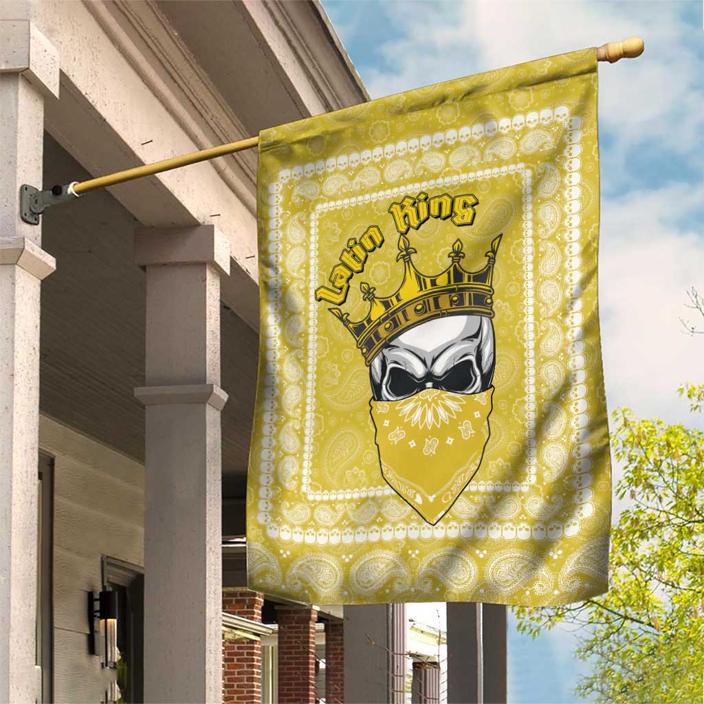 Latin King Garden Flag Paisley Pattern Yellow - Wonder Print Shop