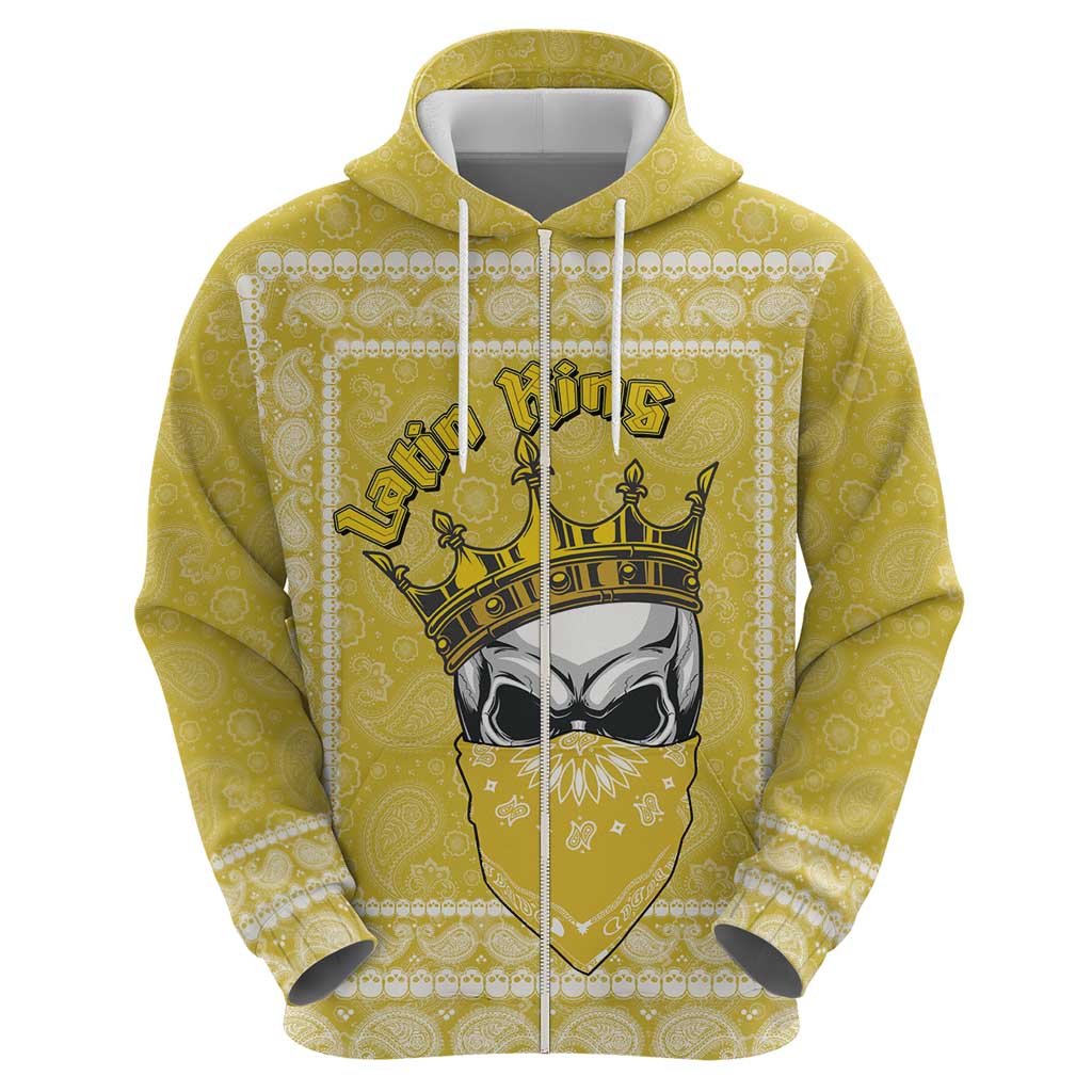 Latin King Hoodie Paisley Pattern Yellow - Wonder Print Shop