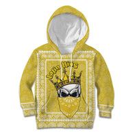 Latin King Kid Hoodie Paisley Pattern Yellow - Wonder Print Shop