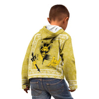 Latin King Kid Hoodie Paisley Pattern Yellow - Wonder Print Shop