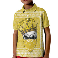 Latin King Kid Polo Shirt Paisley Pattern Yellow - Wonder Print Shop