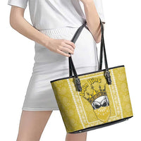 Latin King Leather Tote Bag Paisley Pattern Yellow - Wonder Print Shop