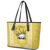 Latin King Leather Tote Bag Paisley Pattern Yellow - Wonder Print Shop