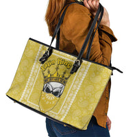Latin King Leather Tote Bag Paisley Pattern Yellow - Wonder Print Shop