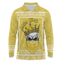 Latin King Long Sleeve Polo Shirt Paisley Pattern Yellow - Wonder Print Shop