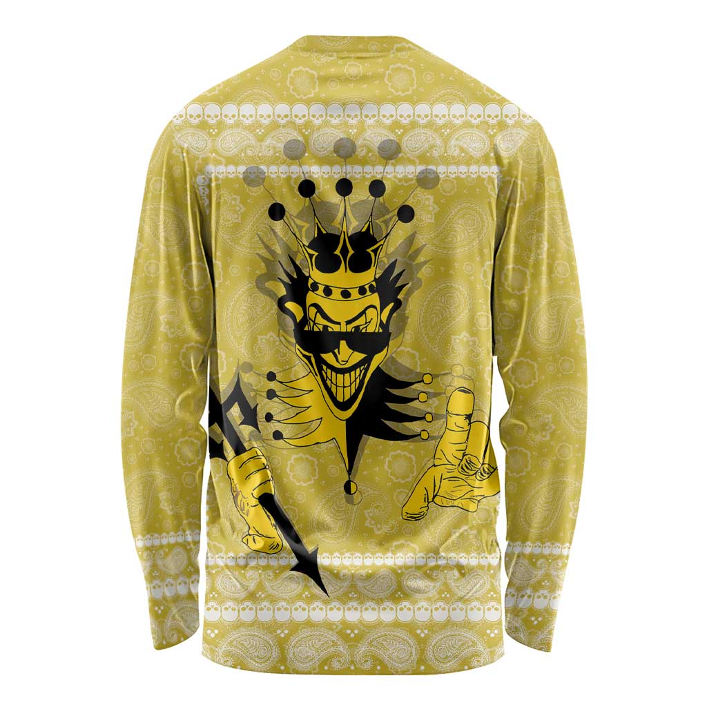 Latin King Long Sleeve Shirt Paisley Pattern Yellow - Wonder Print Shop